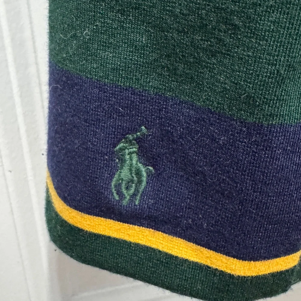 Polo by Ralph Lauren Blue and Green Pleated A-Line Dress